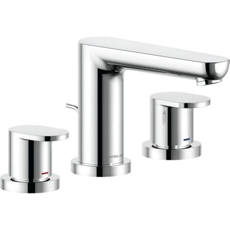 Nobili Mélangeur lavabo 3 trous série ABC AB87211 1CR Chromé Laiton