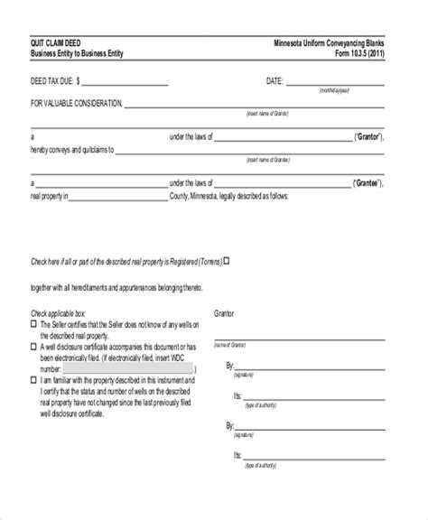 Printable Quick Claim Deed