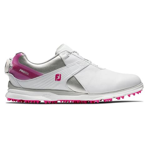 Footjoy Pro Sl Boa Women S Golf Shoe White Silver Pga Tour Superstore Womens Golf Shoes