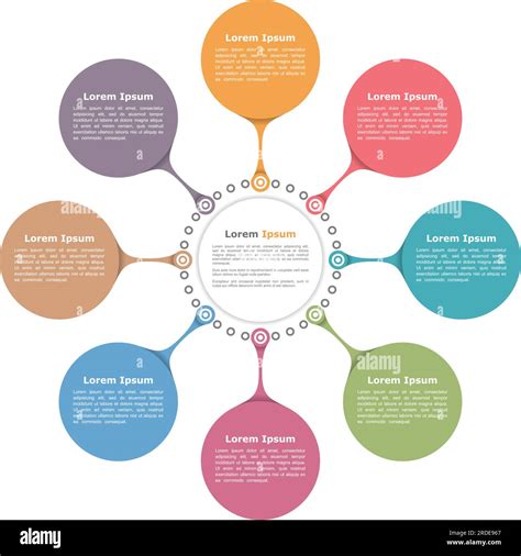 Circle Flow Diagram Template With Eight Elements Vector Eps10