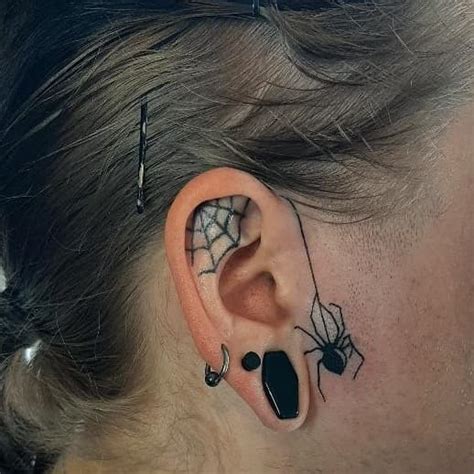 Top More Than 62 Spider Web Ear Tattoo Incdgdbentre