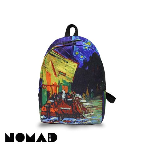 Mochila Escolar Terraza De Caf Por La Noche Vincent Van Gogh Nomad Art