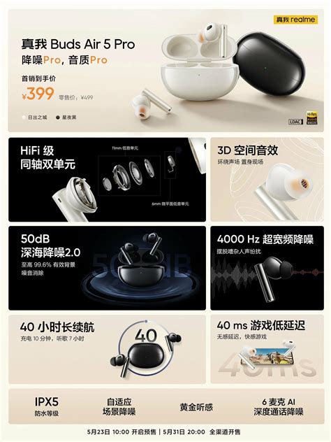 Новые наушники Realme Buds Air 5 Pro поддерживают Hi-Res и работают до ...
