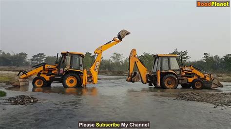 Amazing Washing Jcb Backhoe In River Experience Jcb Operator