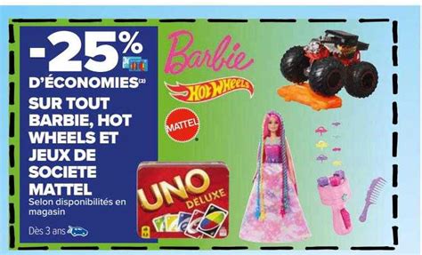 Promo Barbie Hot Wheels Et Jeux De Société Mattel chez Carrefour iCatalogue fr