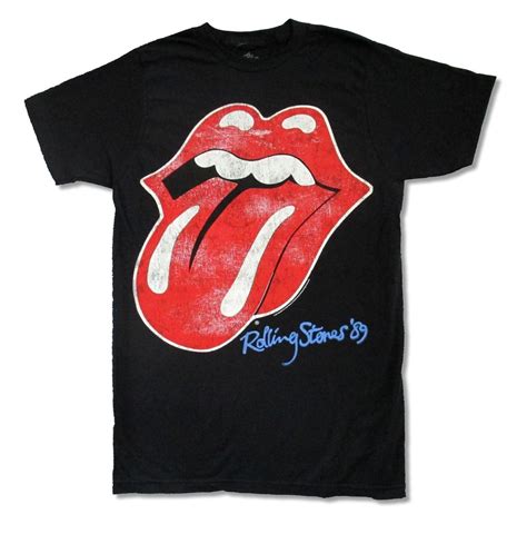 Rolling Stones 1989 Lips Logo Black T Shirt New Official Merch Soft