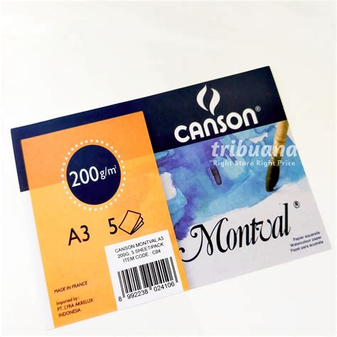 Jual Canson Montval Watercolor PaperA3 200 Gms 5 Sheets Kertas