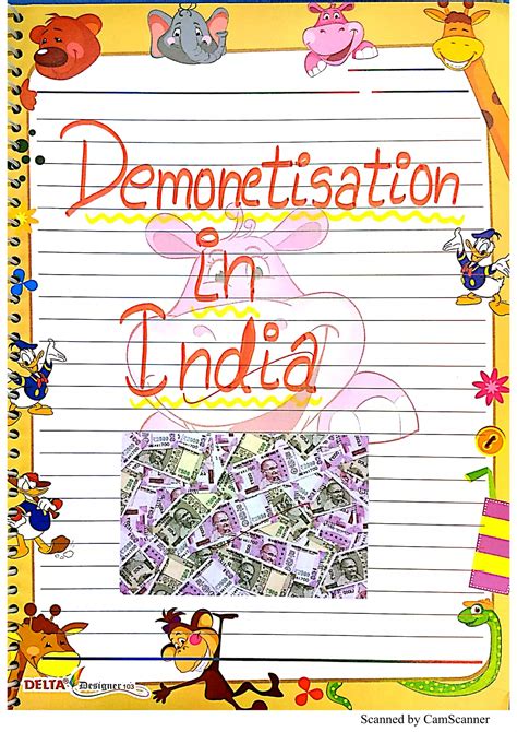 Demonetisation Economics Project Class 12 CBSE PDF