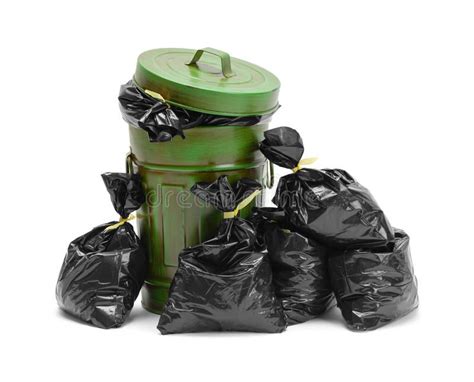 Trash Can and Bags Stock Image