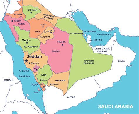 detailed saudi arabia map