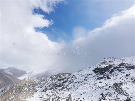 Panoramic View Of Naked Mountain Peaks With Snow Stock Photo Image Of Snow View