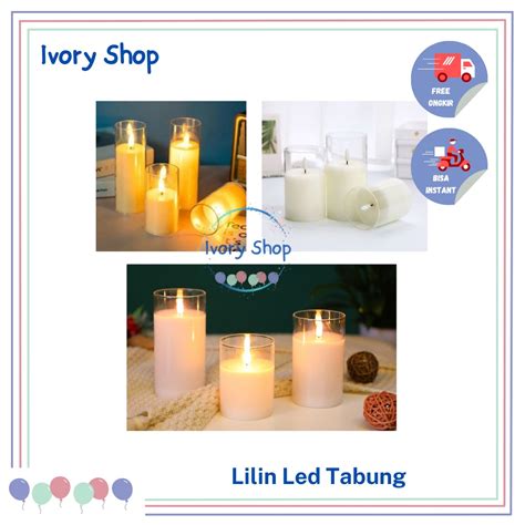 Jual Lilin Led Sumbu Goyang Model Tabung Kaca Bahan Plastik Candle