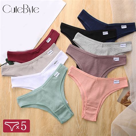 Cutebyte Pcs Set Women Brazilian Panty Female Cotton Underwear Low Rise T Back Bikini Girls