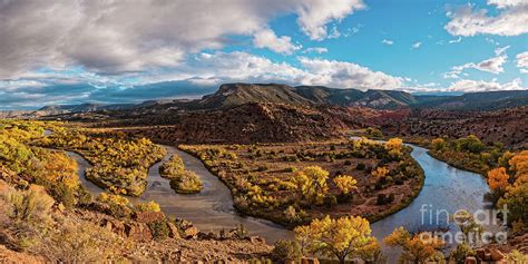 Golden Hour Panorama Of Rio Chama Valley In Abiquiu Rio Arriba County