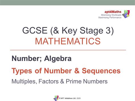 Apt4Maths MULTIPLES FACTORS PRIME NUMBERS PowerPoint For GCSE Maths