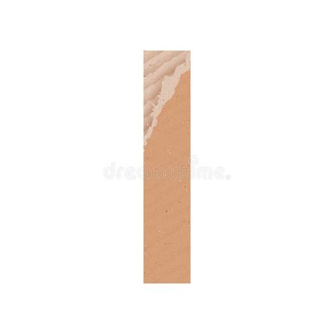 Letter I Of The English Alphabet Gray Paper Cardboard Texture On White Background Vector