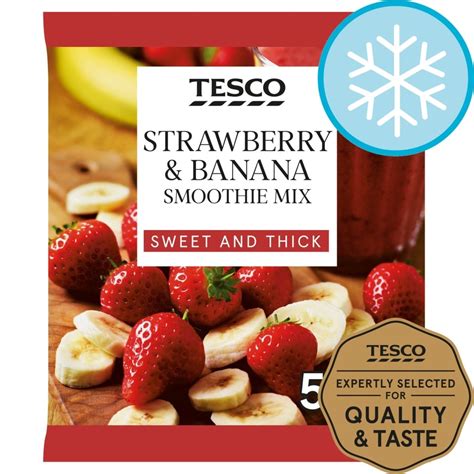 Tesco Frozen Strawberry And Banana Smoothie Mix 500g Tesco Groceries