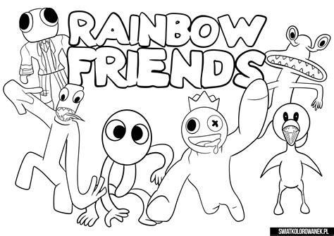 Christmas Rainbow Friends Coloring Pages