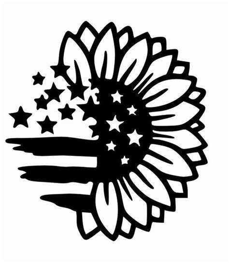 Sunflower Flag Permanent Vinyl Decal Sticker Custom Made Etsy