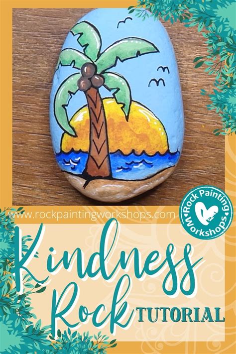 Learn To Create This Tropical Island On Kindness Rocks This Is A