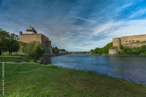 Narva, on the Narva river, at the eastern extreme point of Estonia, at ...