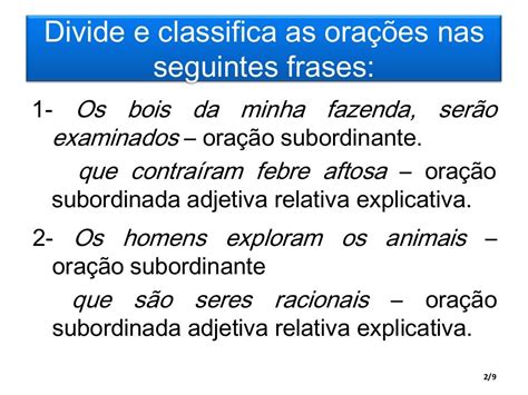 Oração Subordinada Adjetivas Exercicios