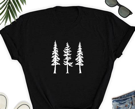 Pine Trees T Shirt Pine Tree Tees Tree Graphic Tee Nature Etsy