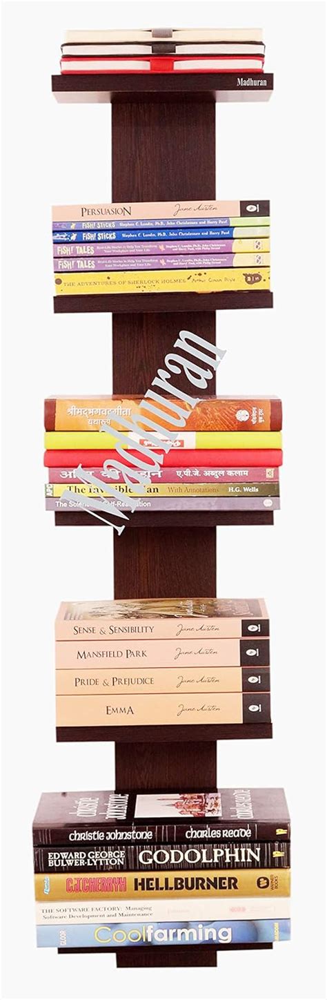 Madhuran Baton Decorative Wall Mounted Book Shelf Bookcase Space Saving Books Holder Stand Set