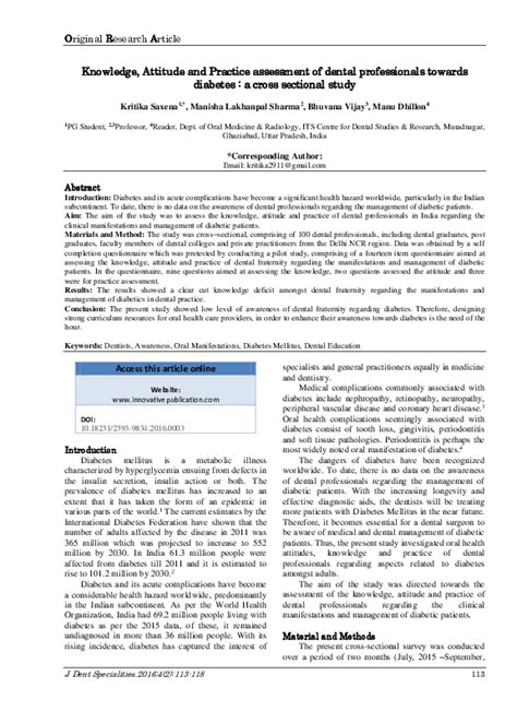 Pdf Knowledge Attitude And Practice Assessment Of Dental