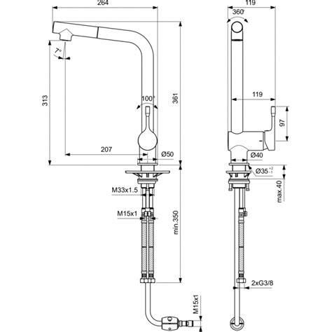 Ceralook Kitchen Sink Mixer With High Tubular Spout And Pull Out Spout