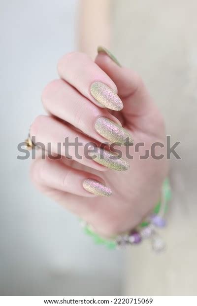 Female Hand Long Nails Nude Beige Stock Photo Shutterstock