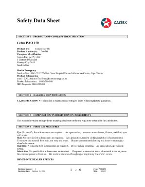 Fillable Online PAO 68 - Safety Data Sheet - Chevron Fax Email Print ...