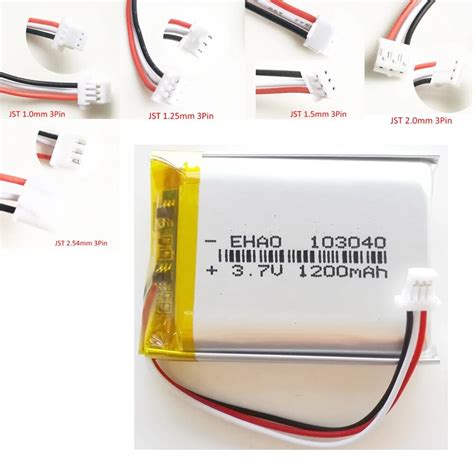 V Mah Lithium Polymer Lipo Rechargeable Battery Jst