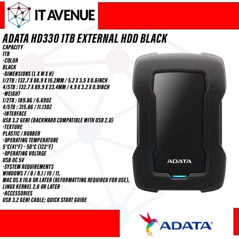 Adata Hd330 1tb External Hdd Black Lazada PH