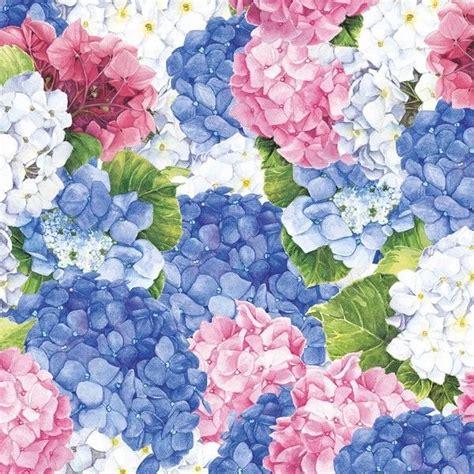 Serviettes En Papier D Coupage Collage Cm Fleur Hortensia Fa