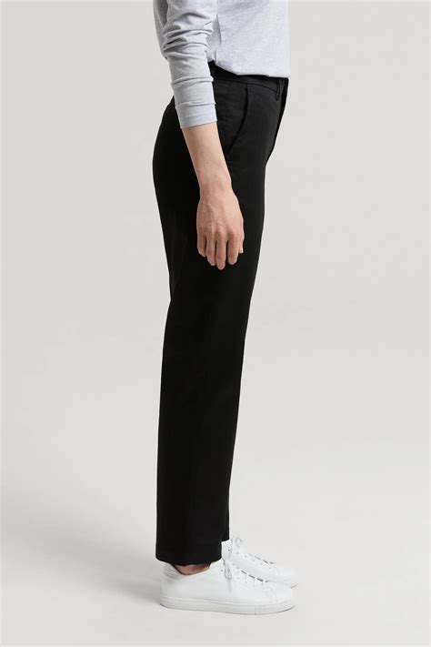 Black Chino Tapered Cotton Stretch Trouser ASKET