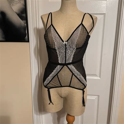 Intimates Sleepwear M Black And White Sheer Lingerie Poshmark