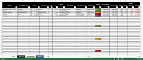 Planilha Controle Ativo Imobilizado Patrimônio Depreciação