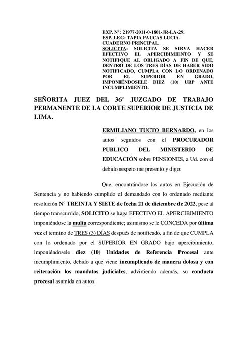 Hacer Efectivo El Apercibimiento Resúmenes De Derecho Docsity