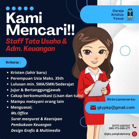 Info Loker Staf Tata Usaha And Adm Keuangan Gereja Kristus Yesus