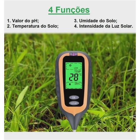 Medidor Ph Terra Solo Plantas Digital 4 Em 1 Novo Modelo em Promoção na