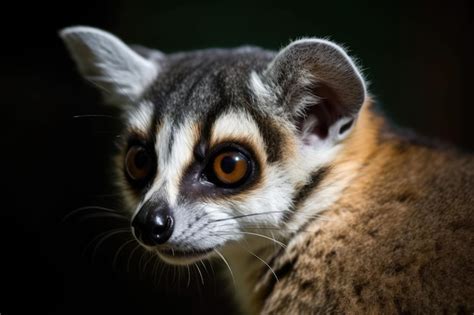 Premium AI Image | A close up of a lemur's face.