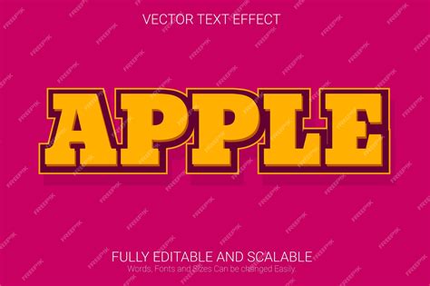 Premium Vector | Apple editable text effect, yellow color text style