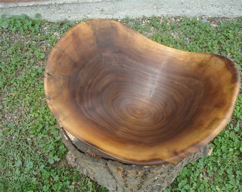 Hand Carved Black Walnut Wood Bowl With Wonderfully Unique Etsy