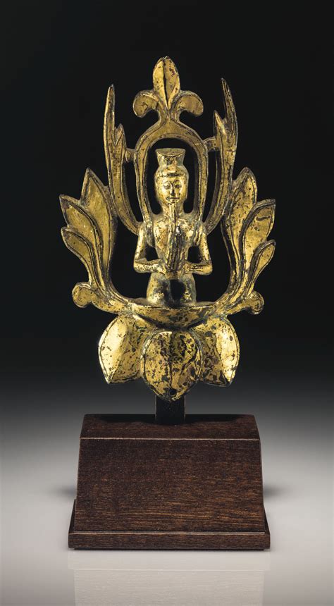 A RARE GILT BRONZE FIGURE OF AN APSARA Auctions Price Archive