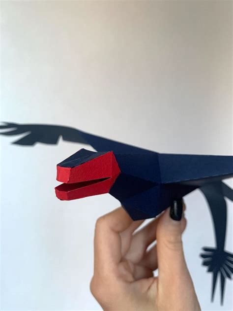 Microraptor Make Your Own 3d Paper Mobile Wall Art Dragon Etsy Paper Mobile 3d Paper Paper