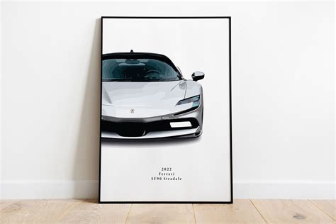 Printable 2022 Ferrari Sf90 Stradale Poster Super Car Prints Etsy Uk