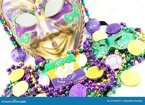 Mardi Gras Mask With Beads Stock Image Image Of February 37164479