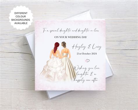 Personalised Same Sex Wedding Card LGBTQ Card Personalised Son Or Daughter Gay Wedding Card