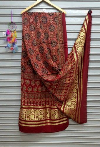 Printed Ajarkh Silk Dupatta Half Fine Zari Gold At Rs 1000 In Surat